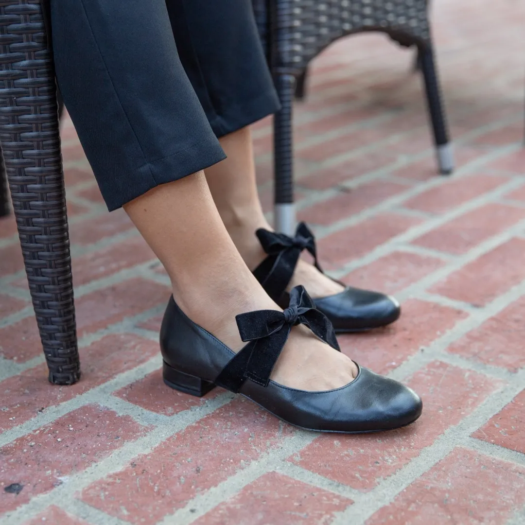 Discount Alterre Black Ballet Flat + Black Velvet Marie Strap