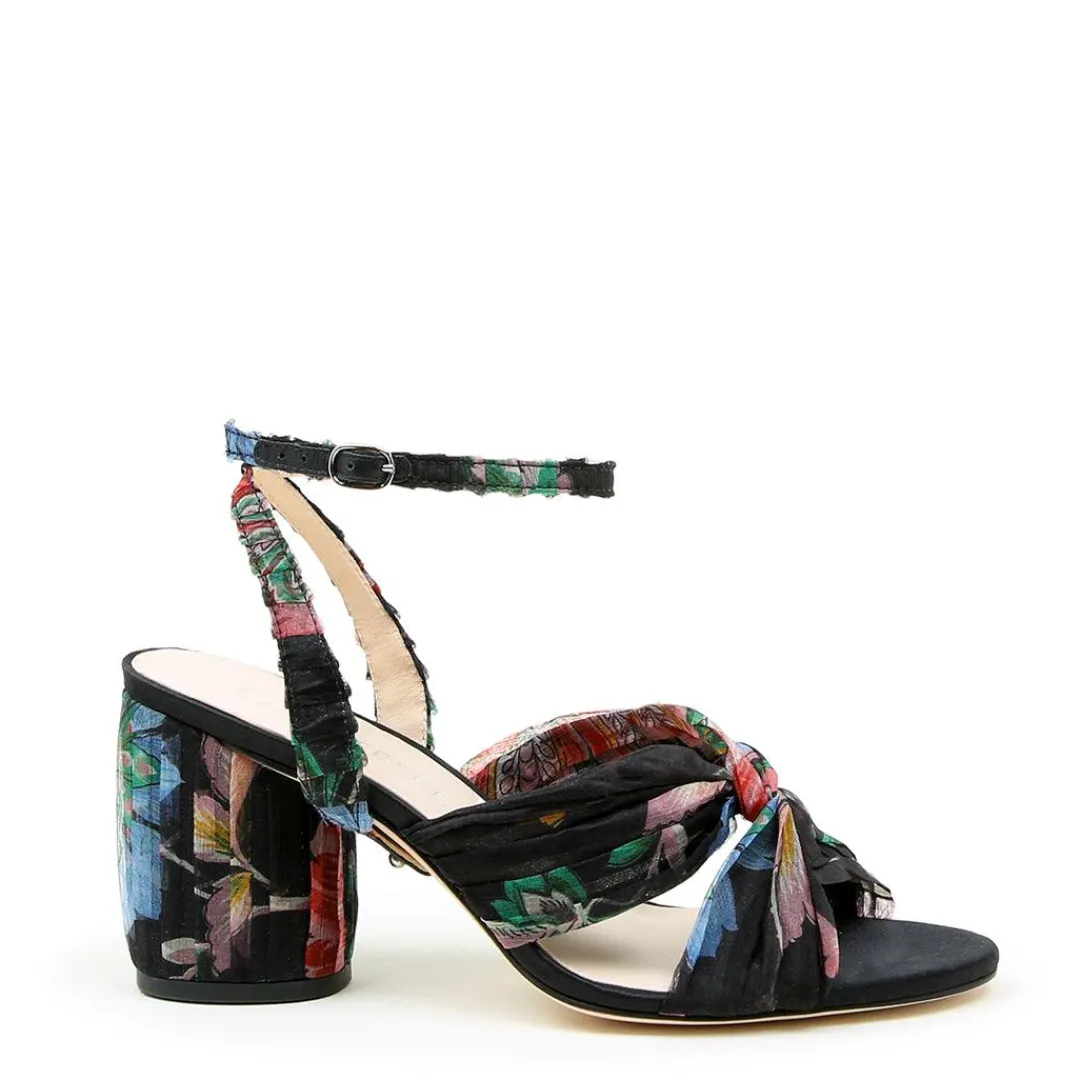 Shop Alterre Black Floral Twist Sandal + Marilyn Strap