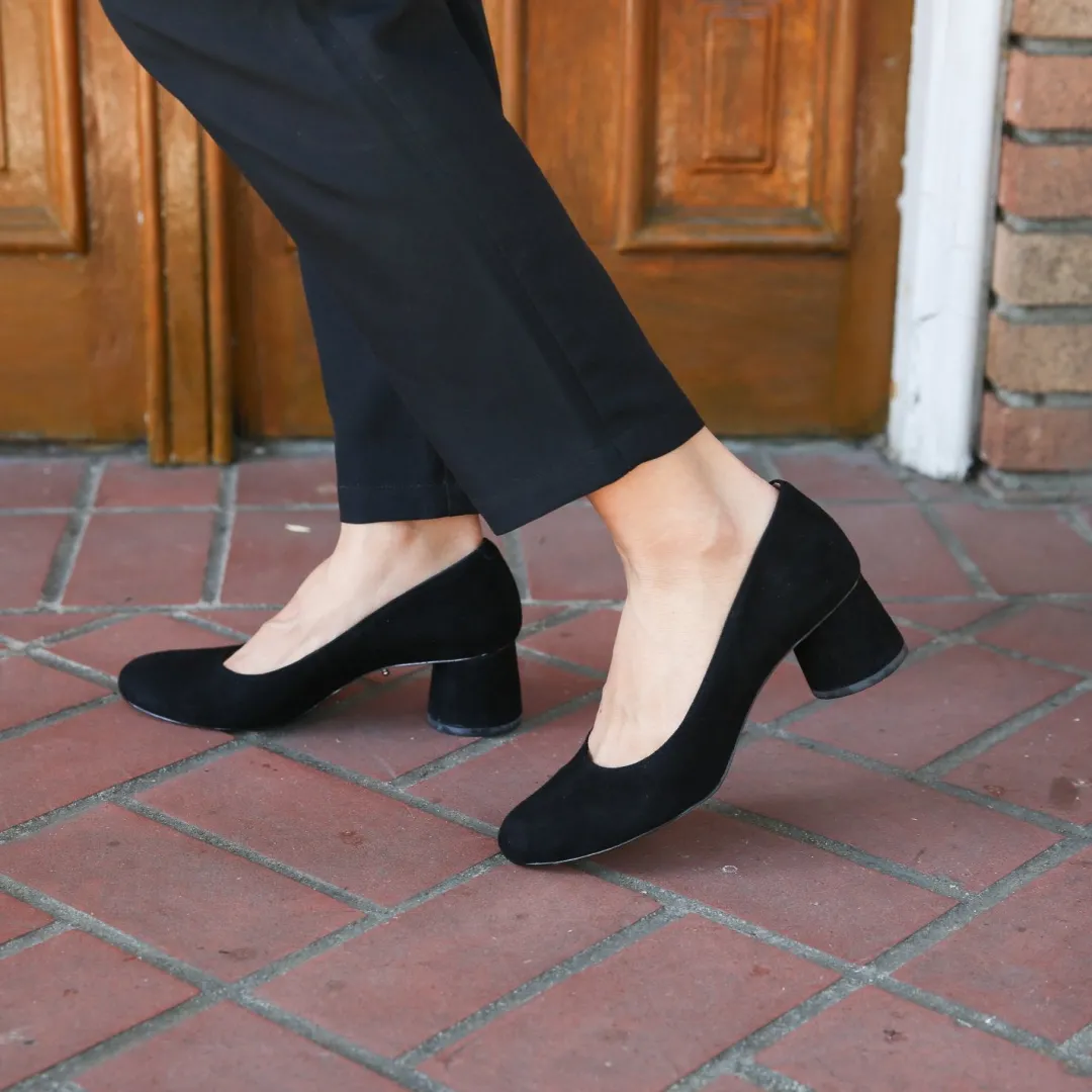 Clearance Alterre Black Suede Ballet Pump