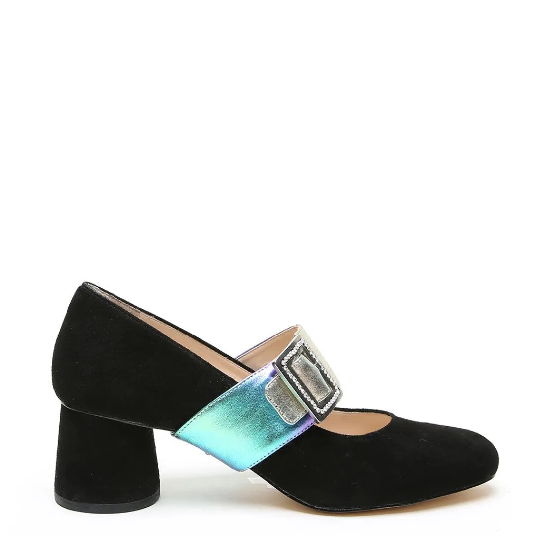 Best Alterre Black Suede Ballet Pump + Galaxy Grace Strap