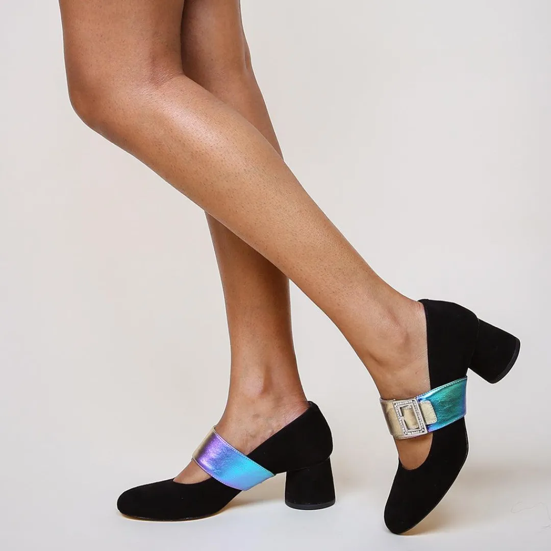 Best Alterre Black Suede Ballet Pump + Galaxy Grace Strap