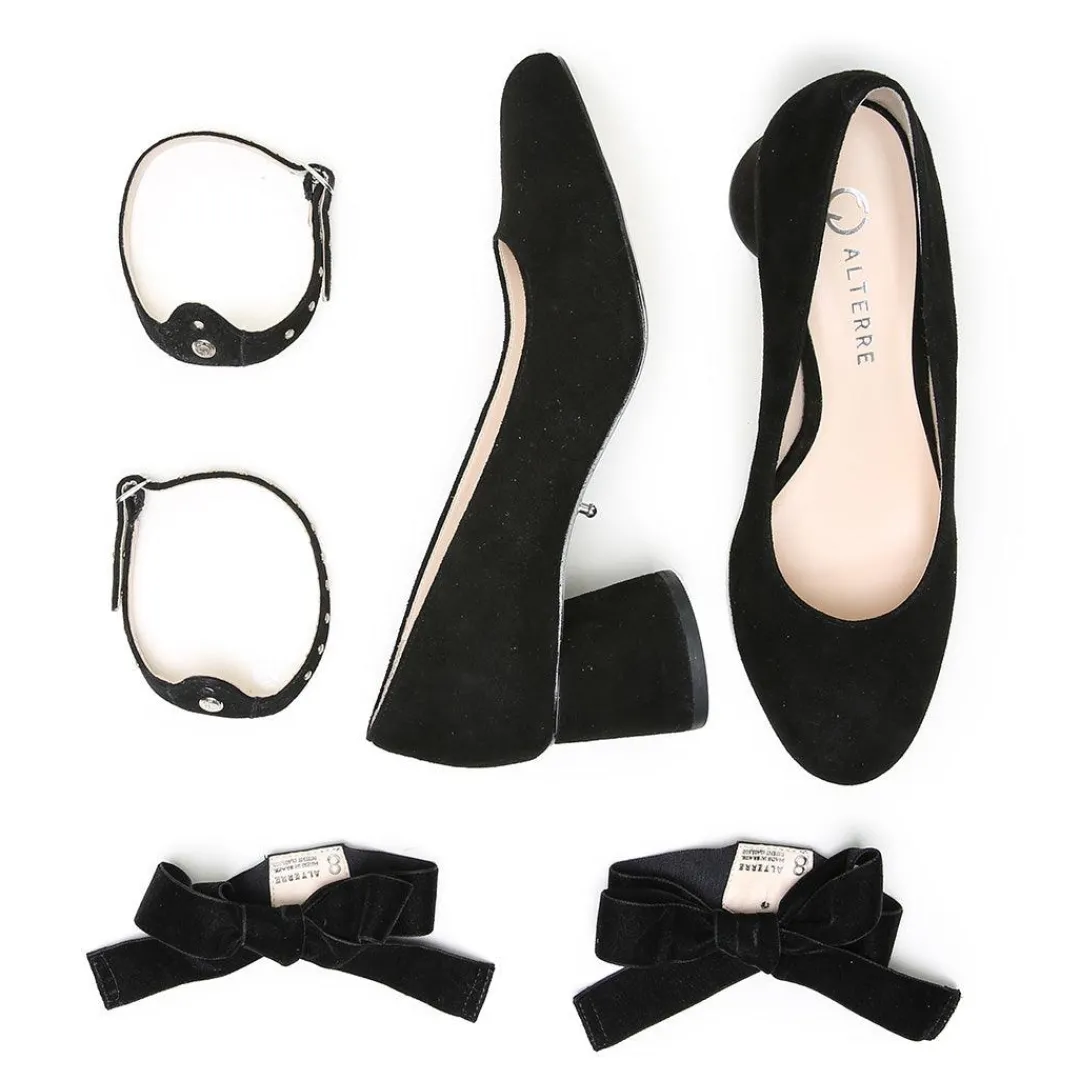 Discount Alterre Black Suede Ballet Pump Starter Kit