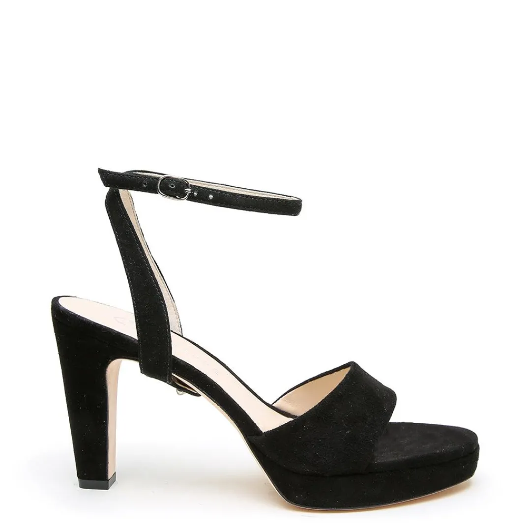 Clearance Alterre Black Suede Lo Platform + Marilyn Strap