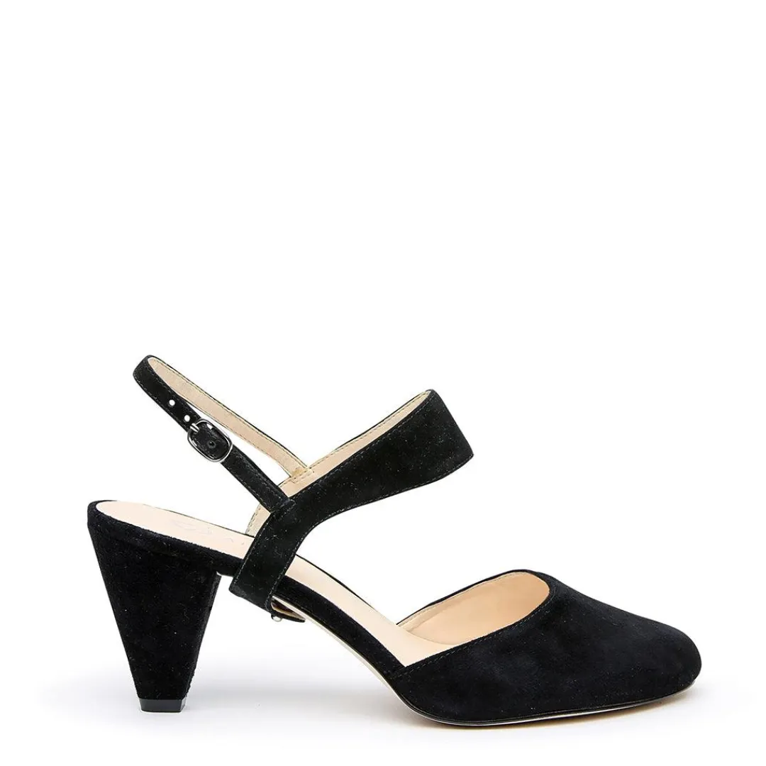 Cheap Alterre Black Suede Mule + Elsie Strap