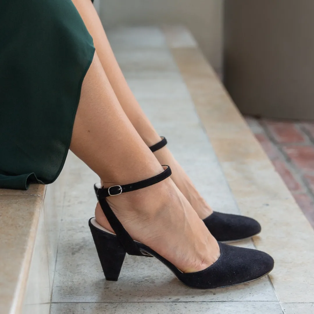 Best Alterre Black Suede Mule + Marilyn Strap