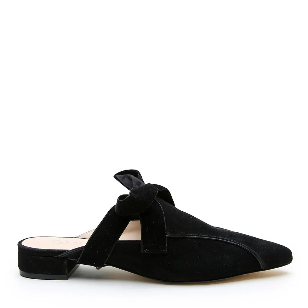 Clearance Alterre Black Suede Pointed Loafer + Marie Strap