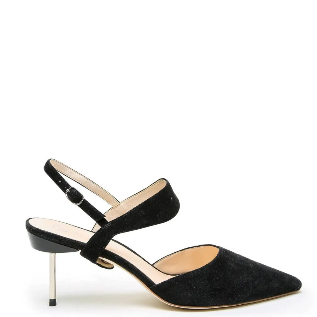 Hot Alterre Black Suede Stiletto + Elsie Strap