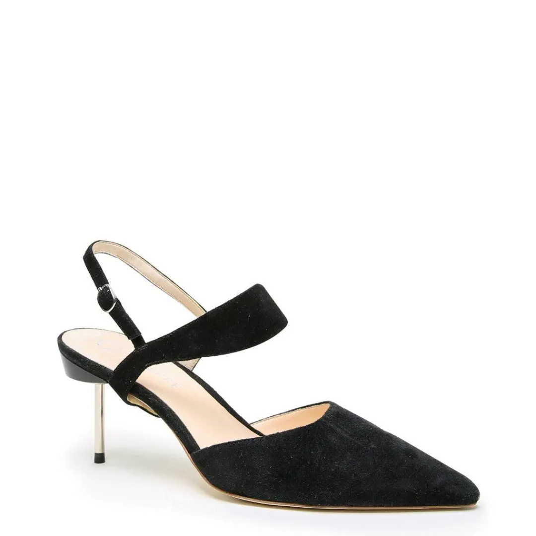 Hot Alterre Black Suede Stiletto + Elsie Strap