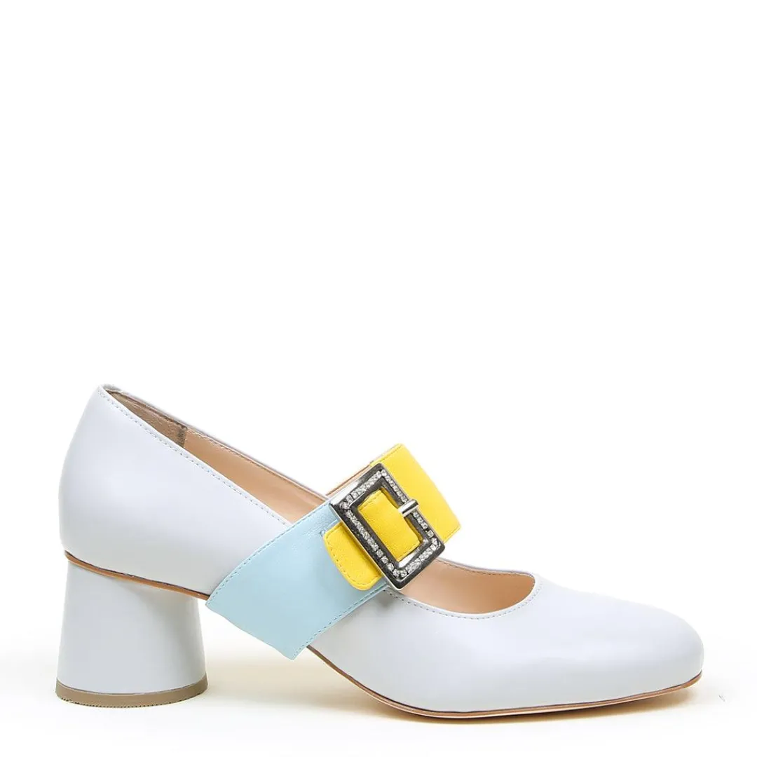 Online Alterre Cloud Grey Ballet Pump + Agate Blue Grace Strap