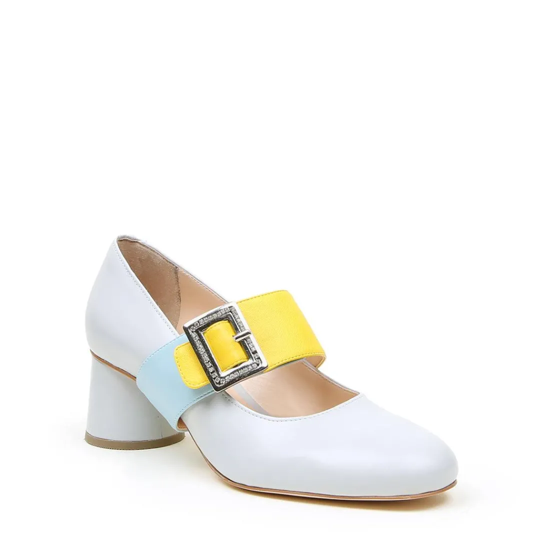 Online Alterre Cloud Grey Ballet Pump + Agate Blue Grace Strap