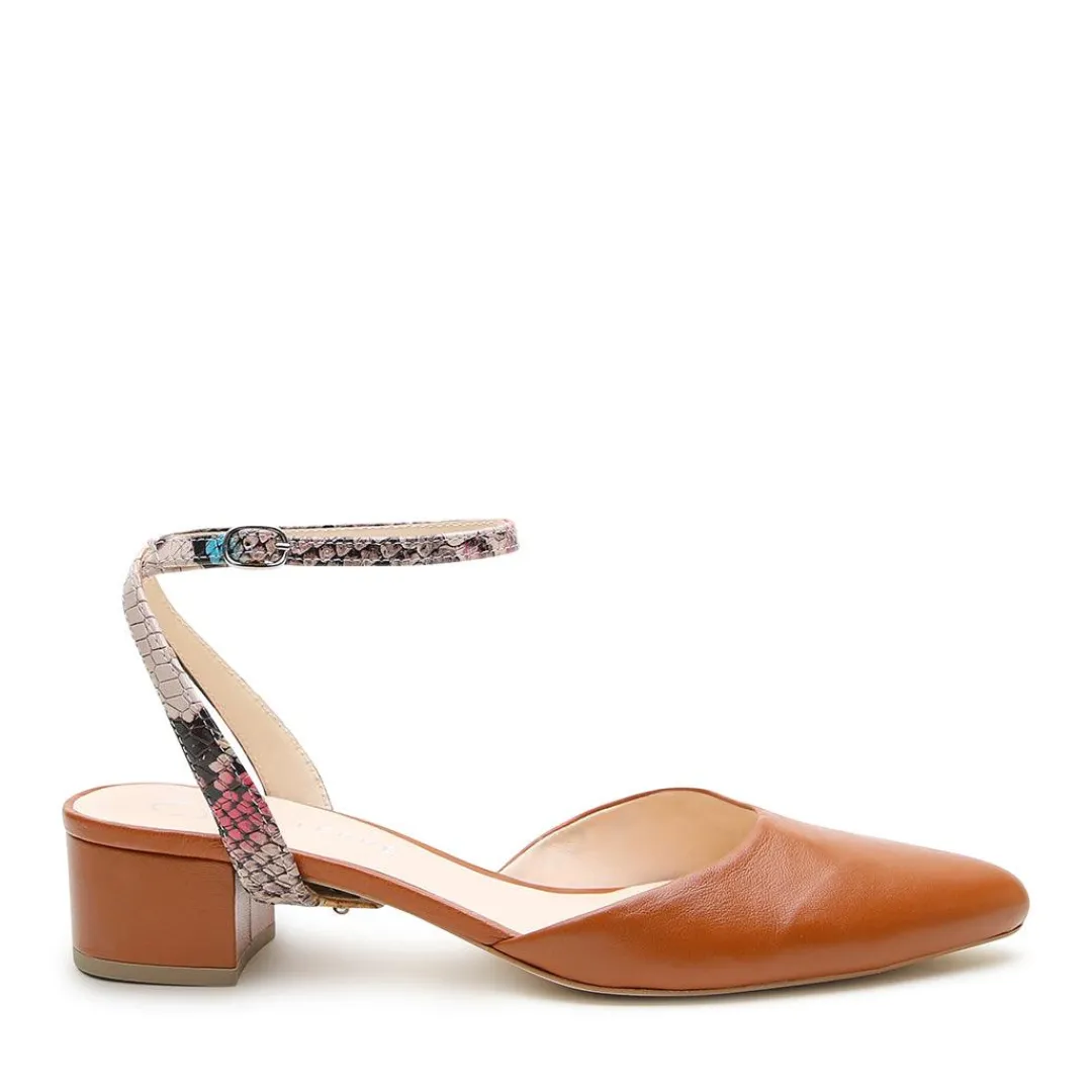 Hot Alterre Cognac Slide + Painted Snake Marilyn Strap