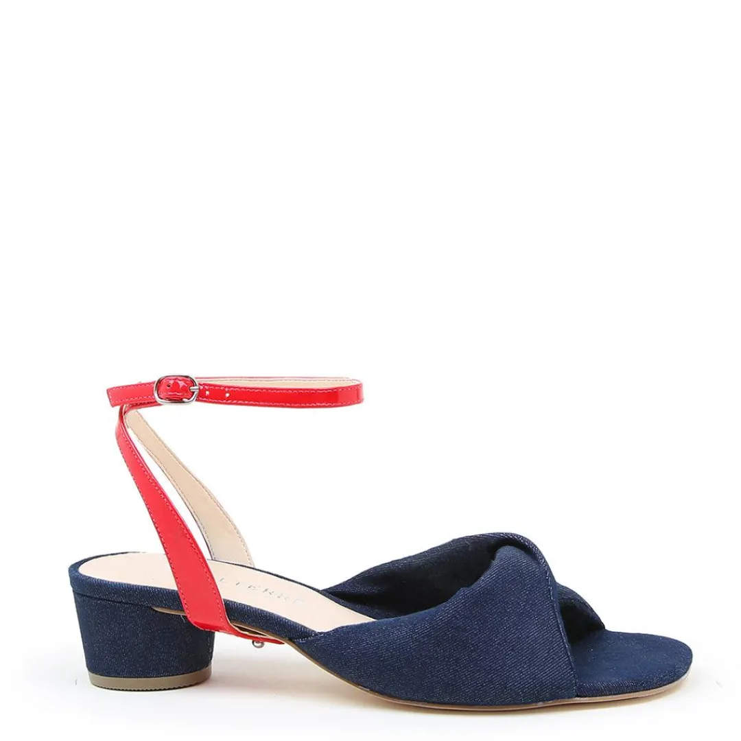 Best Sale Alterre Denim Lo Twist Sandal + Red Gloss Marilyn Strap