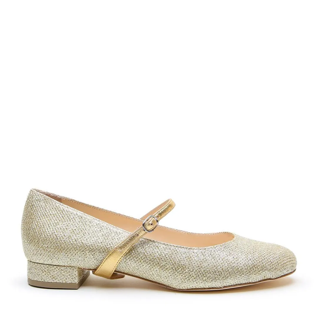 Shop Alterre Gold Glitter Ballet Flat + Gold Twiggy Strap