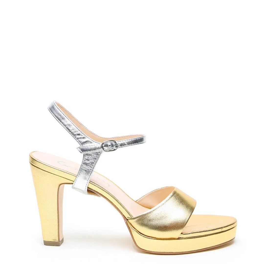 Fashion Alterre Gold Lo Platform + Silver Jackie Strap