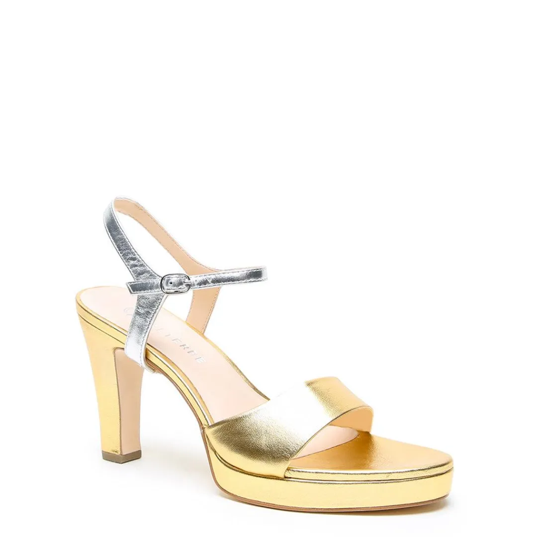 Fashion Alterre Gold Lo Platform + Silver Jackie Strap