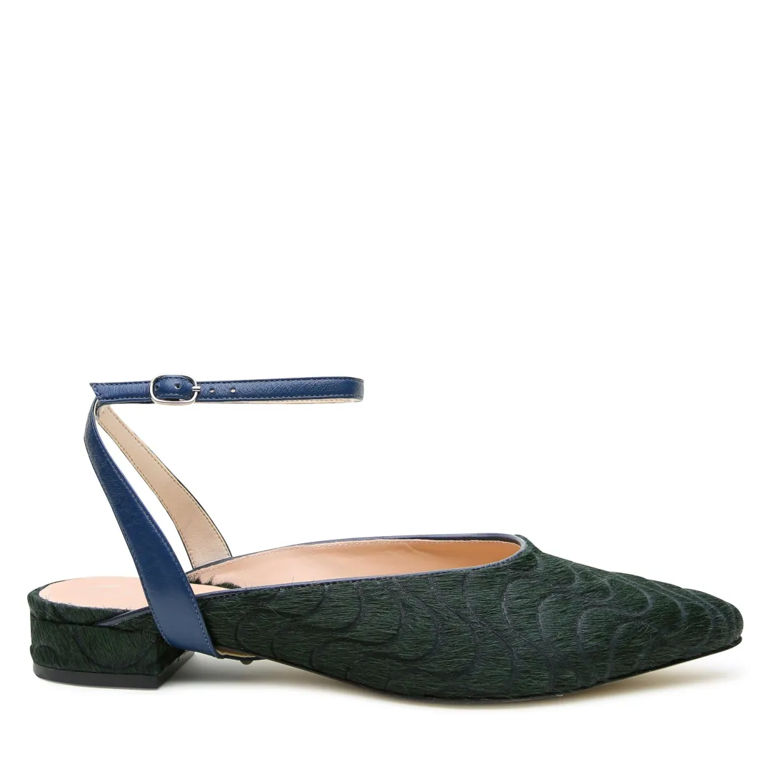 New Alterre Groovy Green Point Slide + Evening Sky Marilyn Strap