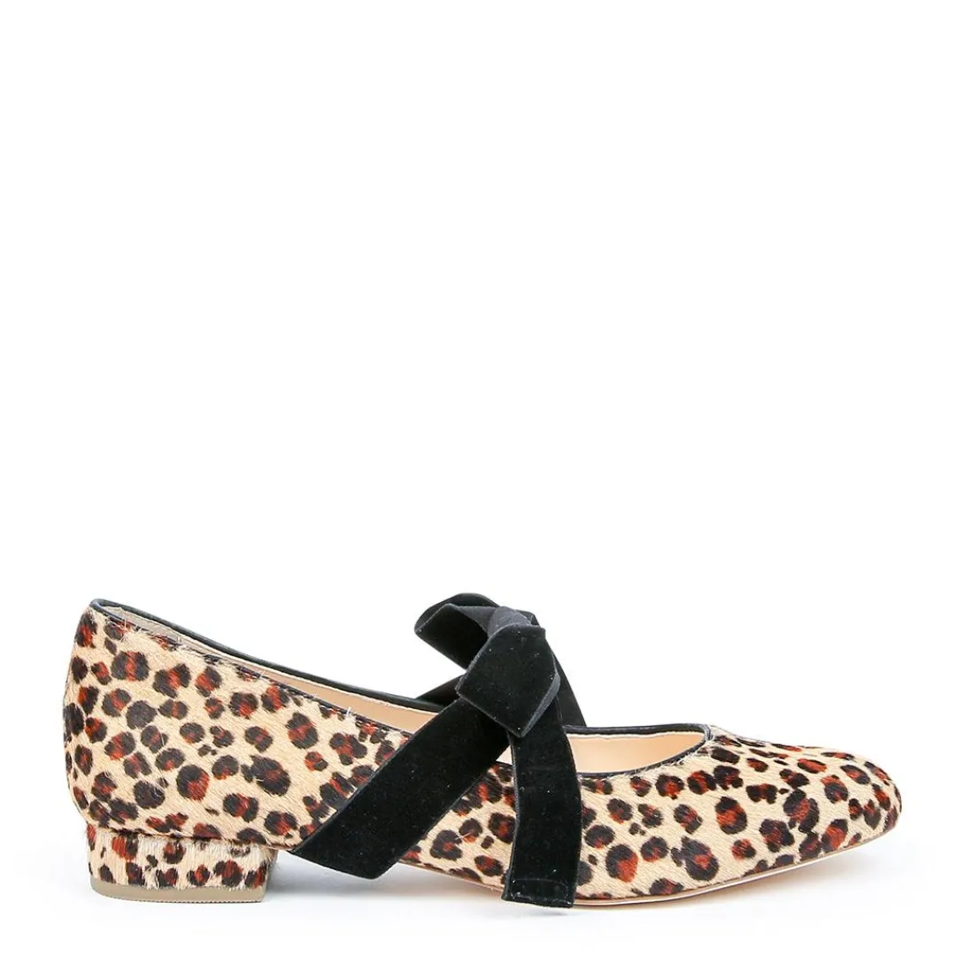 Discount Alterre Leopard Ballet Flat + Black Velvet Marie Strap