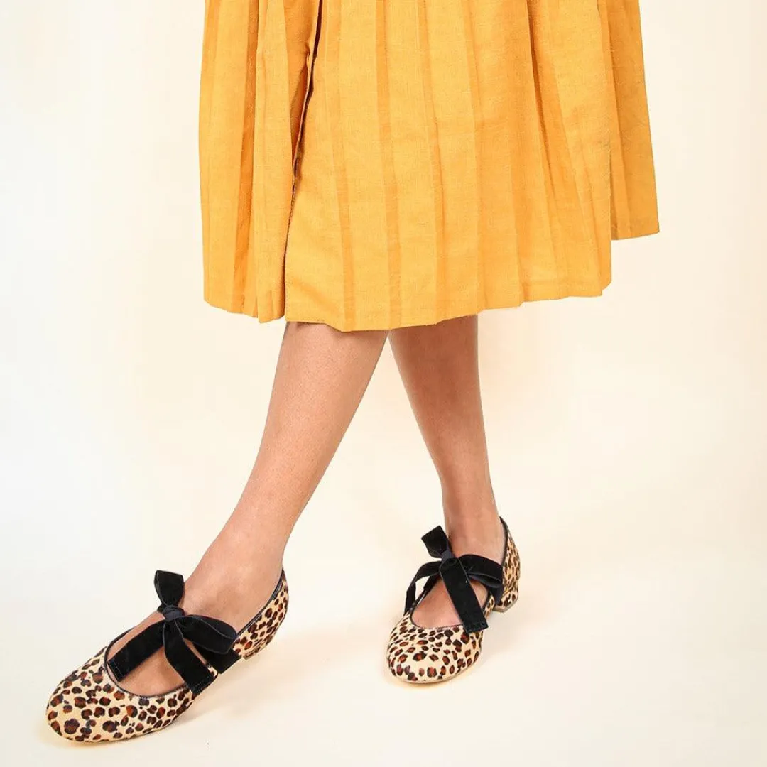 Discount Alterre Leopard Ballet Flat + Black Velvet Marie Strap