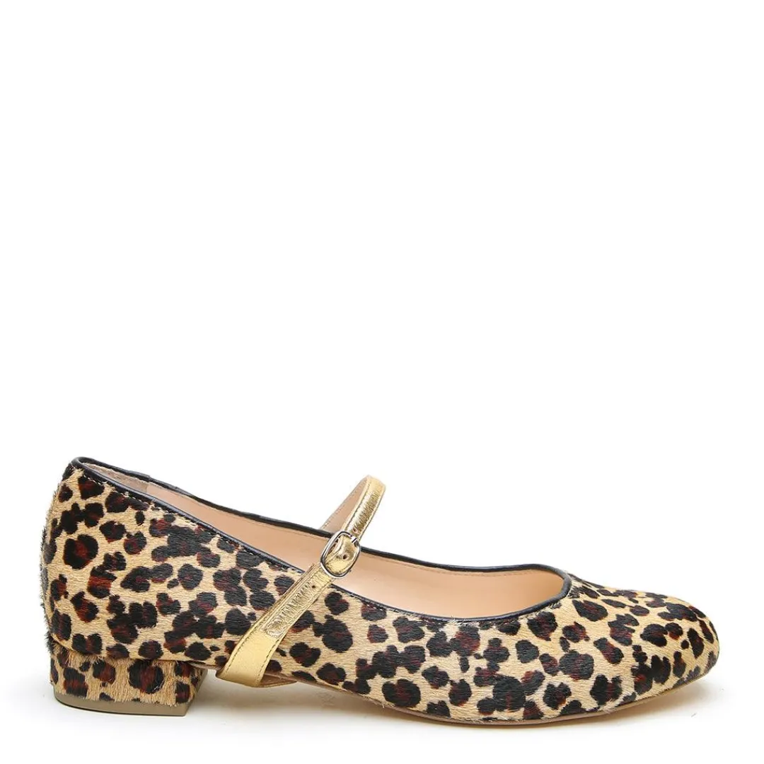 Cheap Alterre Leopard Ballet Flat + Gold Twiggy Strap