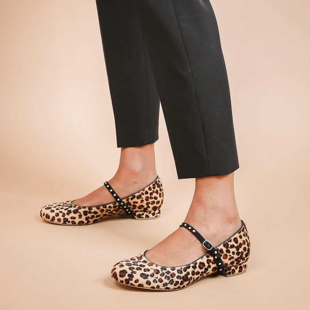 Flash Sale Alterre Leopard Ballet Flat + Studded Twiggy Strap