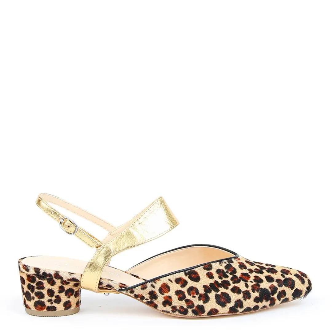 Best Sale Alterre Leopard V Slide + Gold Elsie Strap