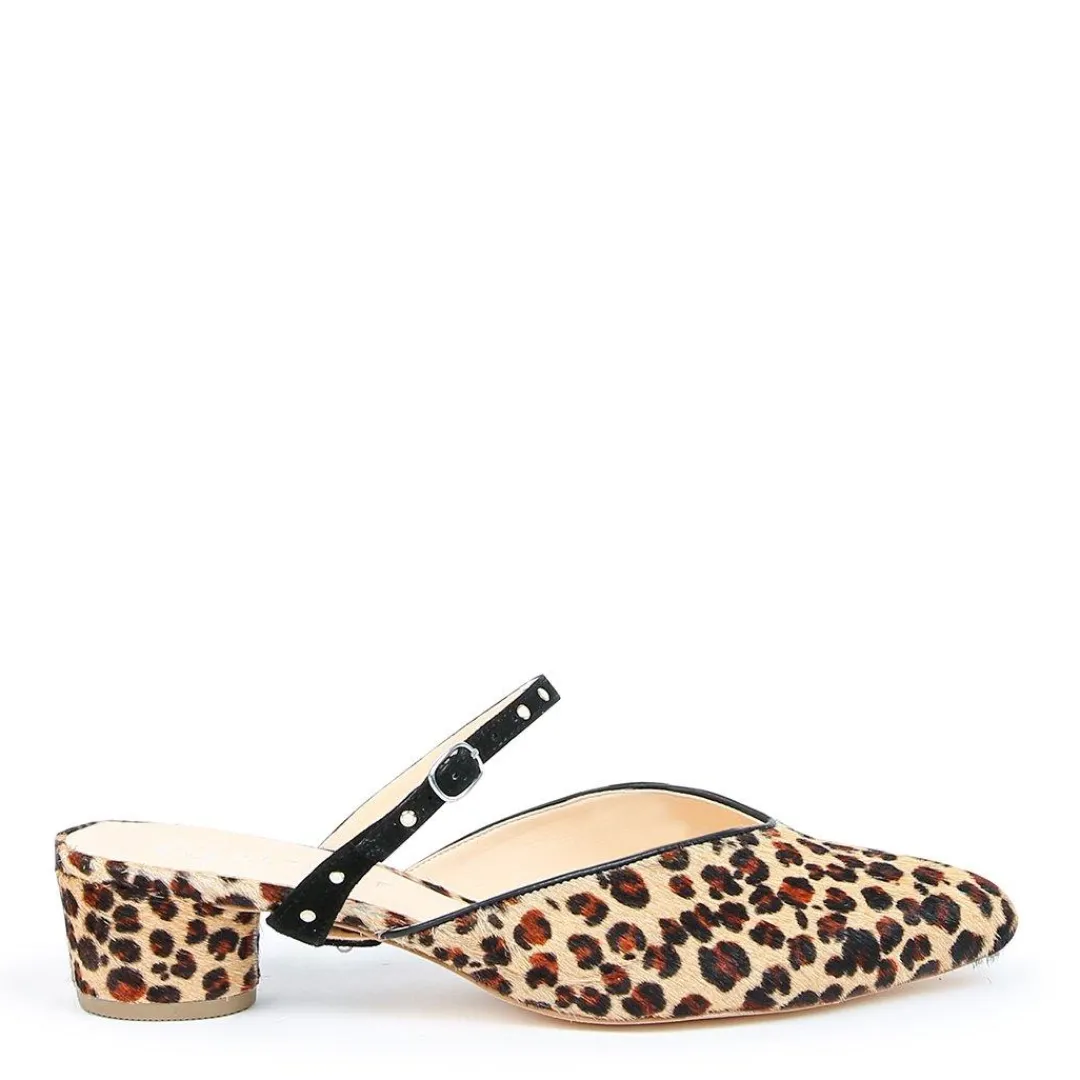 Sale Alterre Leopard V Slide + Studded Black Twiggy Strap