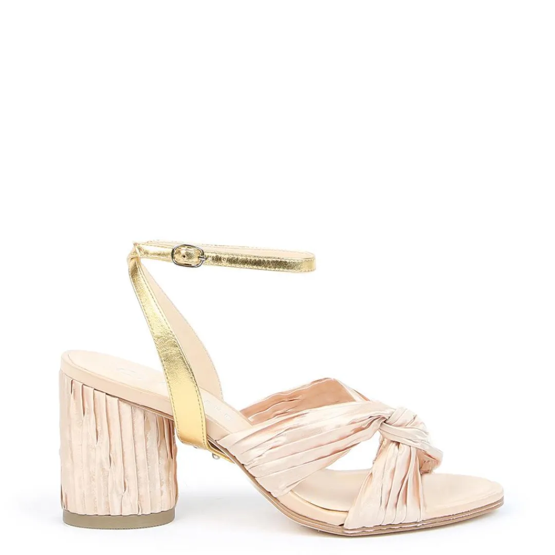 Fashion Alterre Nude Twist Sandal + Gold Marilyn Strap