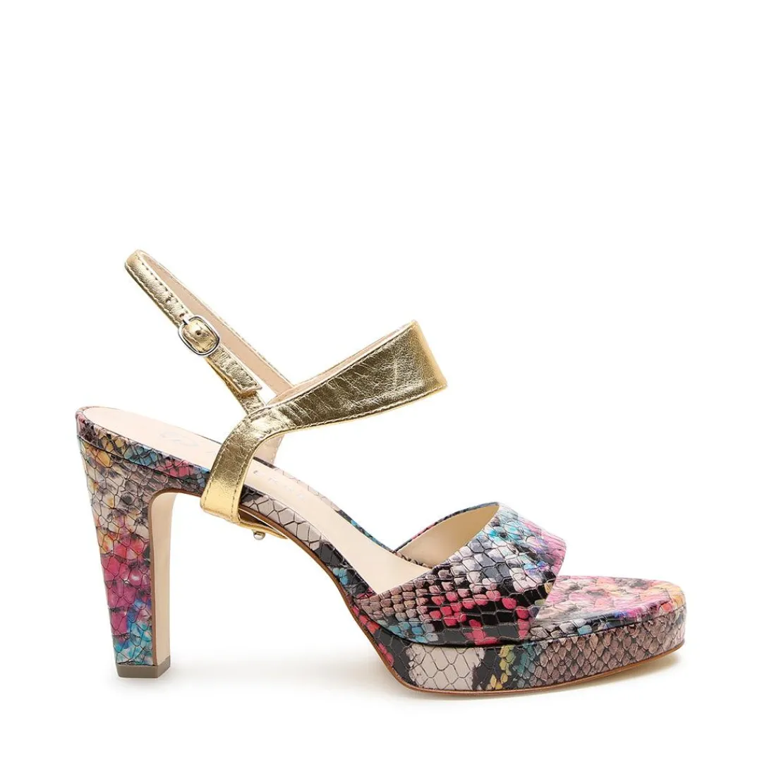 Hot Alterre Painted Snake Lo Platform + Gold Elsie Strap