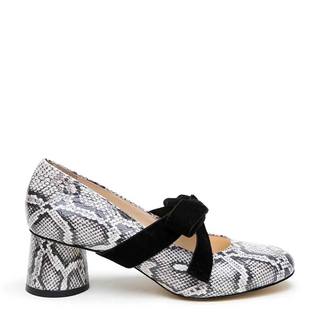 Clearance Alterre Python Ballet Pump + Black Velvet Marie Strap