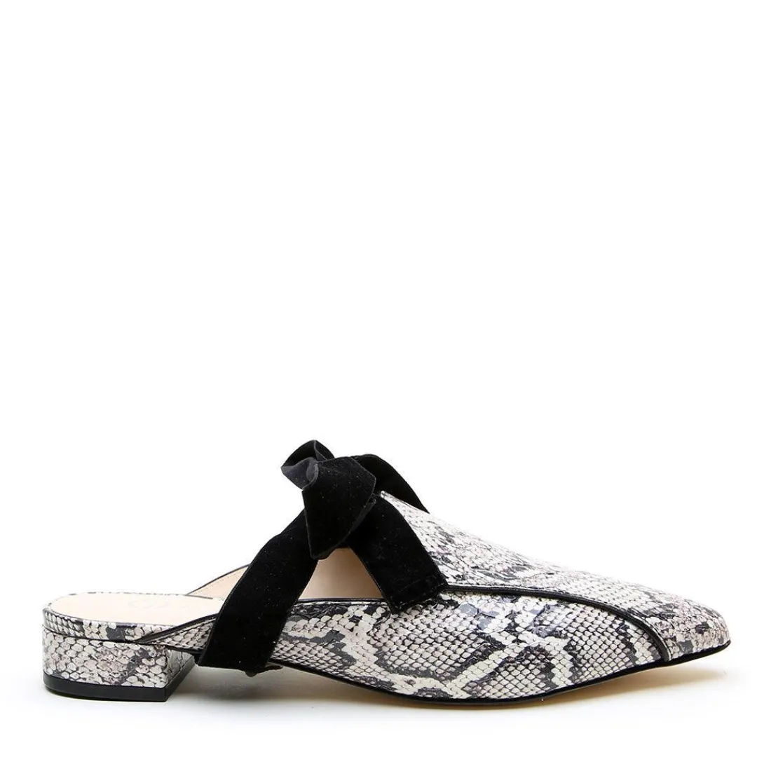 Store Alterre Python Pointed Loafer + Black Velvet Marie Strap