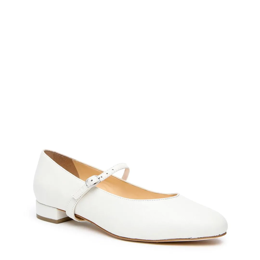 Outlet Alterre White Ballet Flat + Twiggy Strap