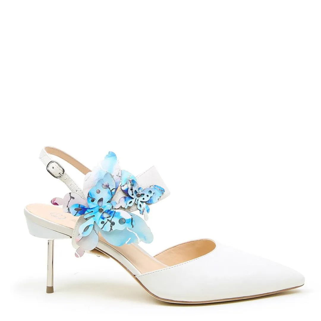 Flash Sale Alterre White Stiletto + Butterfly Elsie Strap