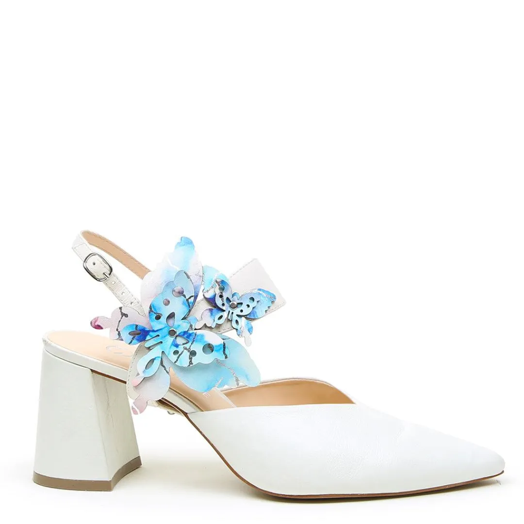 New Alterre White V Mule + Butterfly Elsie Strap