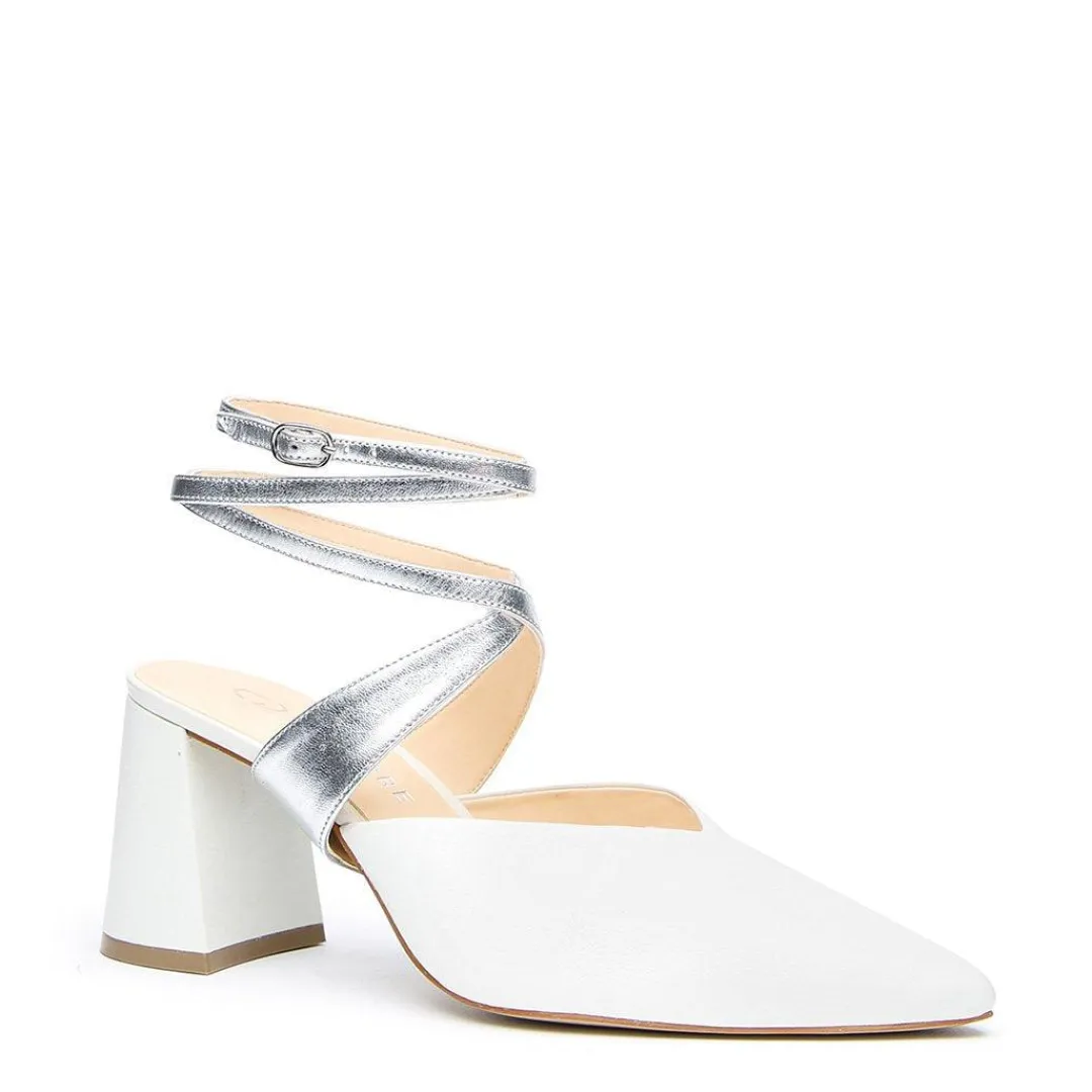 Discount Alterre White V Mule + Silver Tomoe Strap